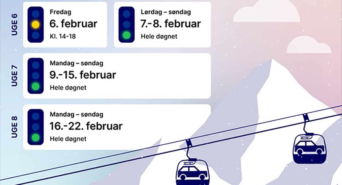 Risiko for tæt trafik ved vinterferiens start