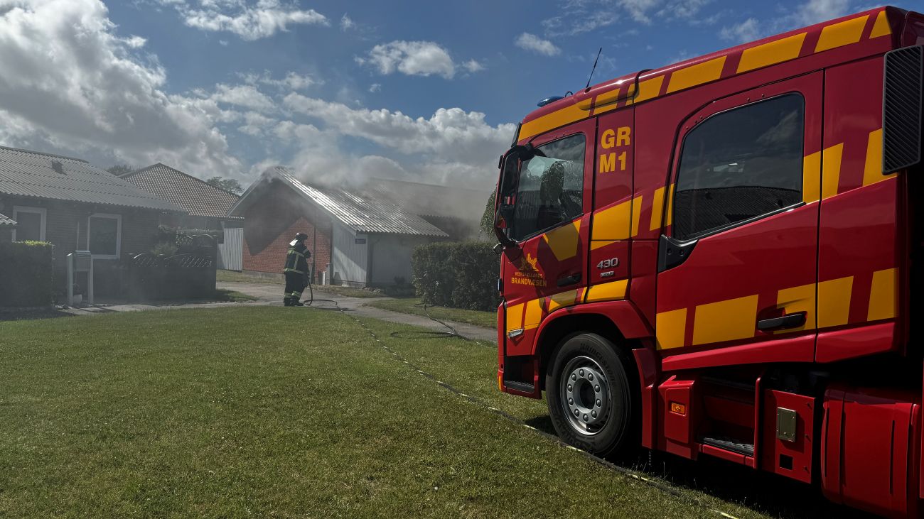 Brand i rækkehus i Høng