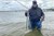 Tørfluefiskeri efter hornfisk ved Vollerup Strand