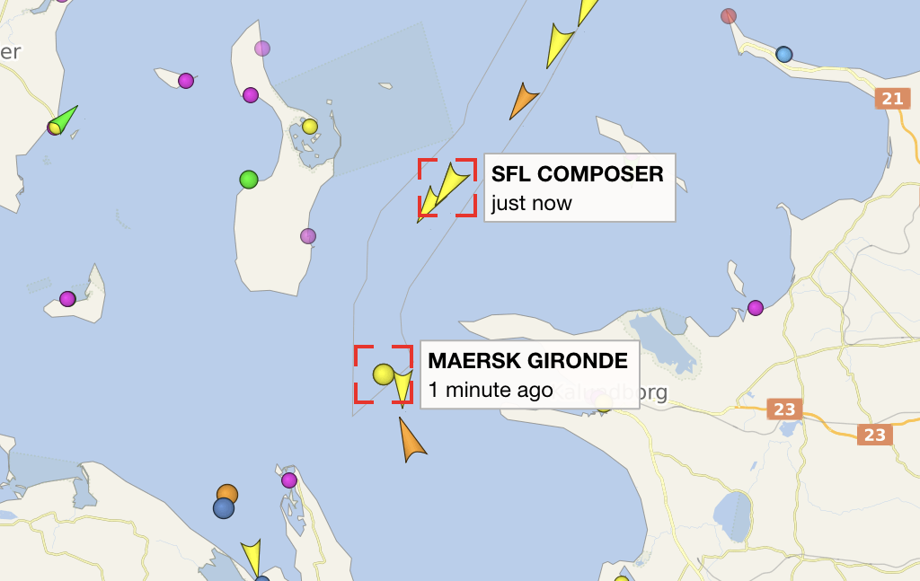 Maersk skib i kollision ved Hatter Barn
