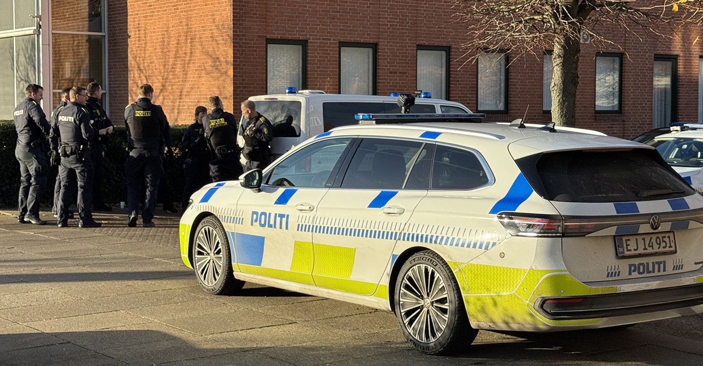 Politiet var massivt til stede i Kalundborg