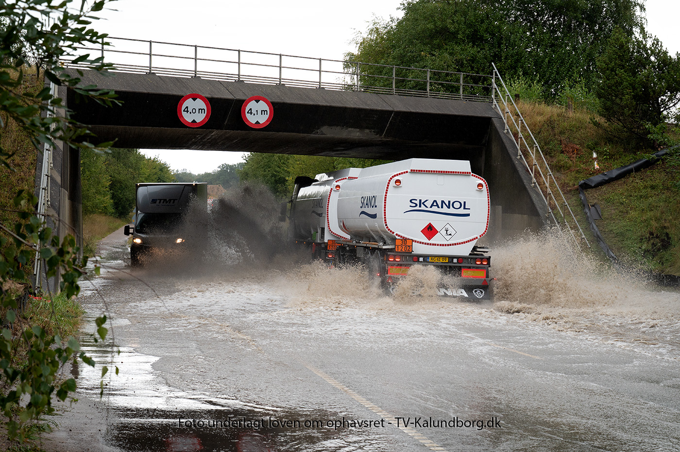 Viadukten på Hovvejen er oversvømmet