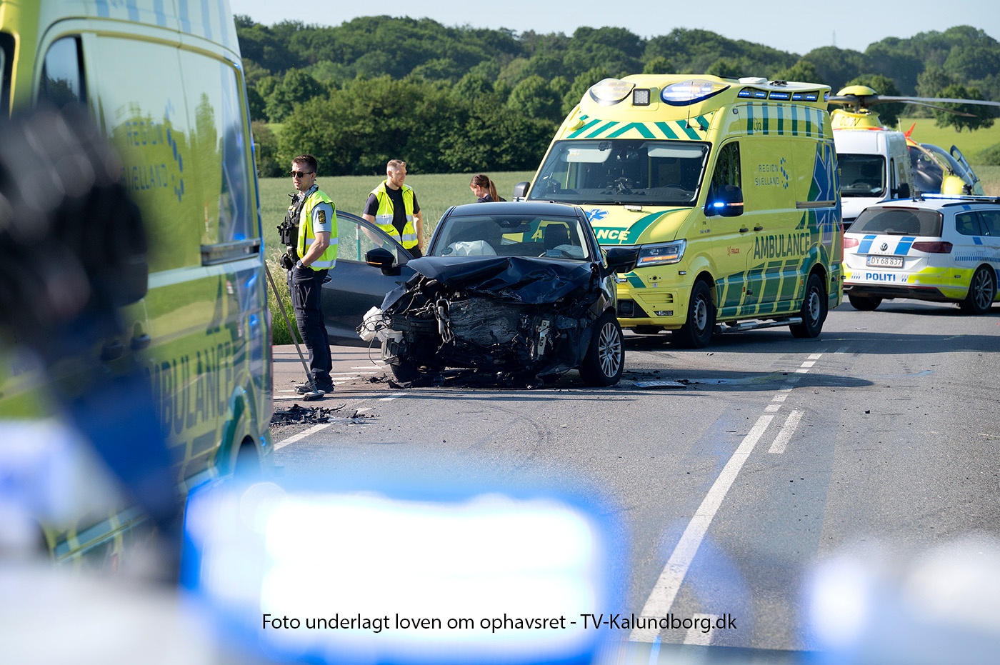 To børn uskadt efter færdselsuheld