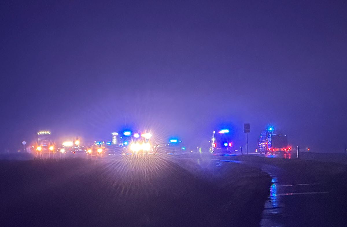 Rute 22 spærret på grund af uheld