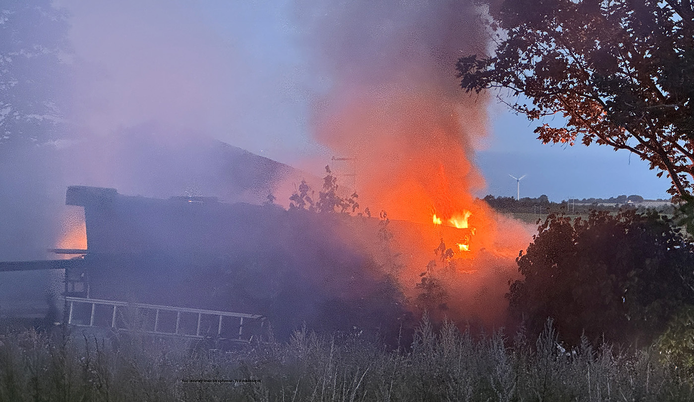 ATV til opladning satte ild i værksted og hus