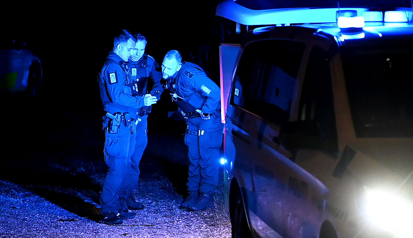 Politiet massivt til stede i Kalundborg lørdag aften