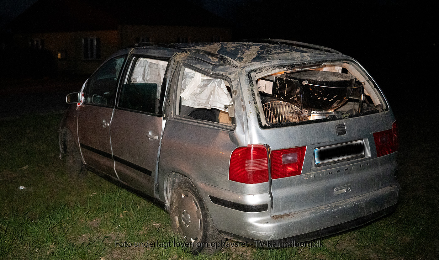 Bil rullede rundt fredag aften