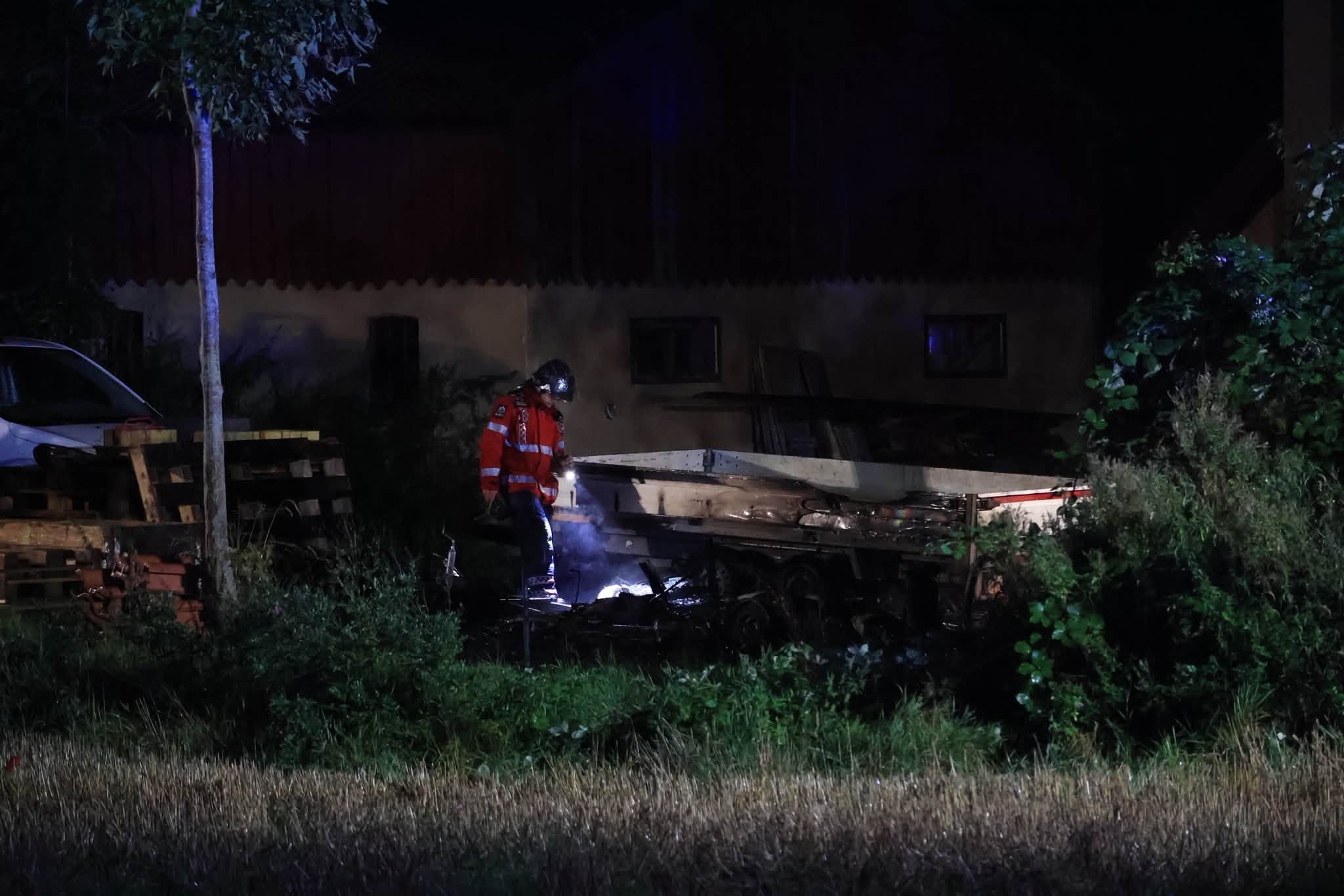  Brand i campingvogn - person fløjet til Rigshospitalet